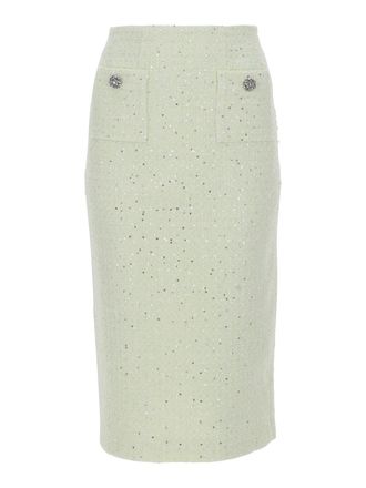 Self Portrait Midi Skirt In Boucle