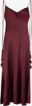 Self Portrait Midi-Kleid mit V-Ausschnitt aus Satin