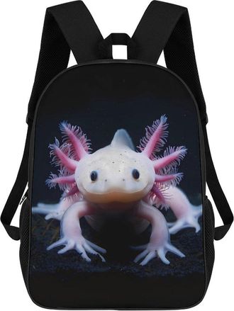 Generic Cute Newt Axolotl Backpack for Men Women Shoulder Bag Laptop Bag Travel Casual Daypacks 17 Inch