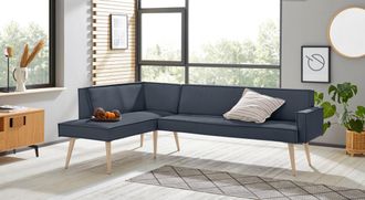 Exxpo Sofa Fashion Eckbank »Lungo, moderne Kedernaht, bequem und elegant, hoher Holzfuss« hochwertige Detailverarbeitung, frei im Raum stellbar