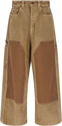 Balenciaga Beige Baggy Ripped Off jeans