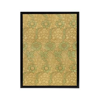 Artery8 Kennet Floral Pattern Orange Green Framed Canvas Wall Art Print Morris | Size: W24 x H32