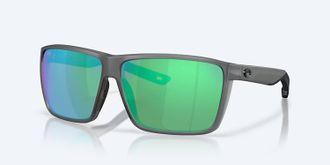 Costa Unisex Rincon Ii Polarized Sunglasses In Matte Smoke Crystal Green Mirror