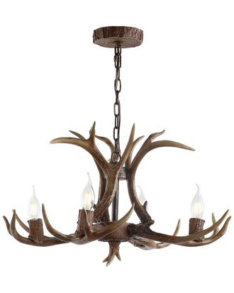 Jonathan Y Designs Jonathan Y Eldora 26In Adjustable Resin Antler 4-Light Led Chandelier