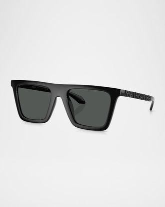 Versace Men & apos;s Greca Logo Nylon Square Sunglasses