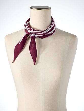 Talbots Mystic Dot Diamond Scarf - Rich Burgundy - 001 Talbots