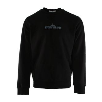 Stone Island Sweater - Heren - Sweatshirts - Zwart - S - Katoen - Hoodies & sweatvesten