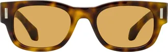 Ferragamo SF2064SE Rectangular Rivet Sunglasses - Brown