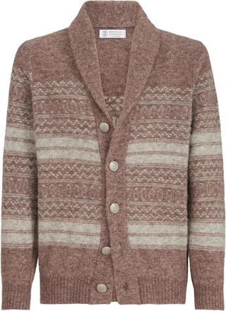 Brunello Cucinelli Alpaca, Cashmere And Wool Nordic-jacquard Cardigan