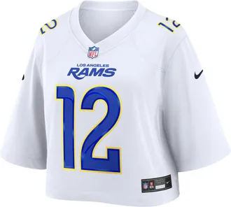 Nike Puka Nacua Los Angeles Rams Nike Womens NFL Cropped Tundra Game Jersey in White | WCJF10A9XF-BCS