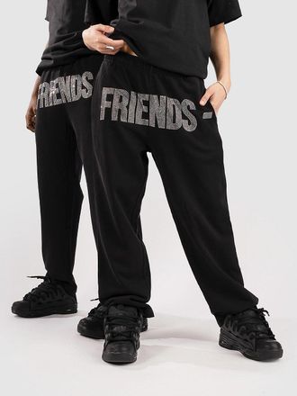 Vlone Friends Rhinestone Sweat Pantalones negro