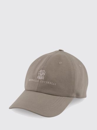 Brunello Cucinelli Cappello in gabardine di cotone con logo