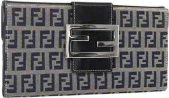 Fendi Pre-owned Wallets, female, Blue, Size: ONE SIZE Pre-owned Canvas Wallet