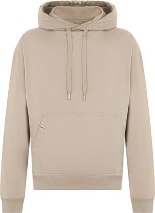 Fedeli Beige neutrale hoodie met verstelbare capuchon - Heren - Hoodies - Beige - M - Katoen - Hoodies & sweatvesten