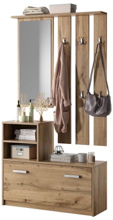 Selsey Selsey Yesfir - Juego De Recibidor - Con Espejo - Roble Wotan - Moderno