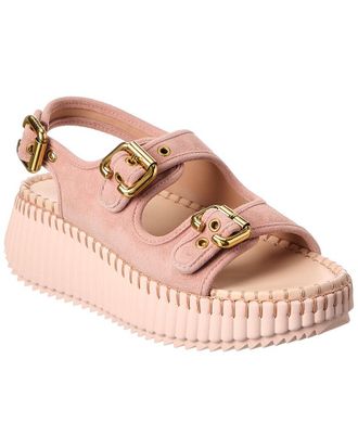Chlo&eacute; Chloe Nama Suede Wedge Sandal