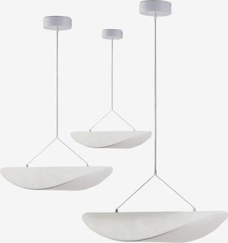 Sklum Set De 3 L&aacute;mparas De Techo Colgantes Led En Tela Zelvon Sklum