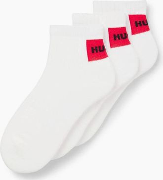 HUGO BOSS Mens Pack of Logo Ankle Socks - White - Size: 9/9.5/10.5/10/11
