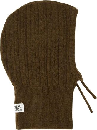Maison Margiela Wool Blend Hood - Dames - Hoeden - Bruin - M - Wol - Accessoires