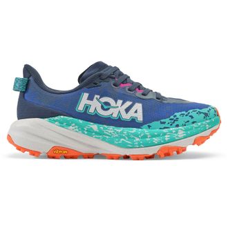 Hoka One One Hoka Speedgoat 6 Textile Synthetic Womens Running Trainers - Varsity Navy Meteor - Size:UK 6.5
