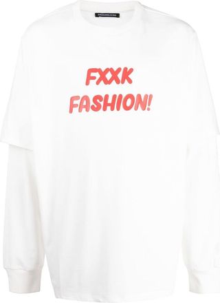 Ground-Zero slogan-print double-sleeved T-shirt - men - Cotton - S - White