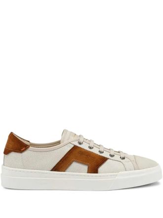 Santoni Sneakers in tela con inserti in pelle scamosciata - Toni neutri