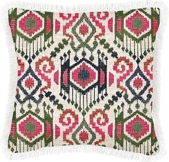 Ballard Designs Benjamina InsideOut Fringed Outdoor Pillow - 16 x 16 - Ballard Designs