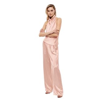 Imperial Blouses, female, Pink, Size: M Halterneck Top