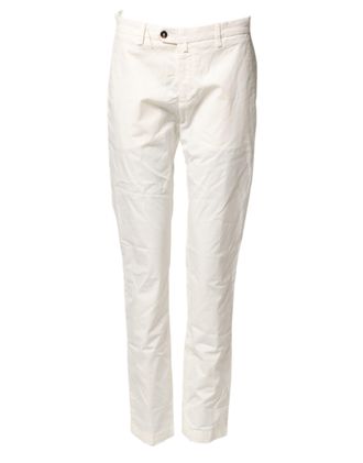 BRIGLIA 1949 White Cotton Straight Fit Chino Trouser Womens Pants (Pre-Owned)
