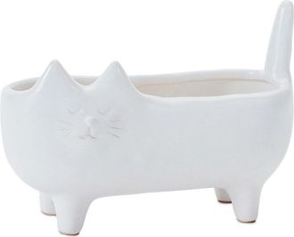 Melrose International Set Of 2 Ceramic Cat Planter