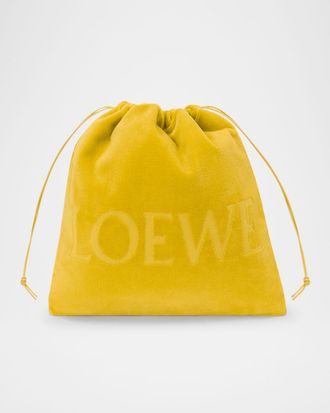 Loewe x Paulas Ibiza Medium Drawstring Pouch Bag in Terry Cloth