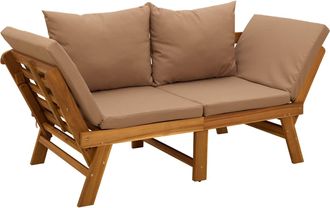vidaXL Banco De Jard&iacute;n 3 En 1 Con Cojines Madera De Acacia S&oacute;lida Vidaxl
