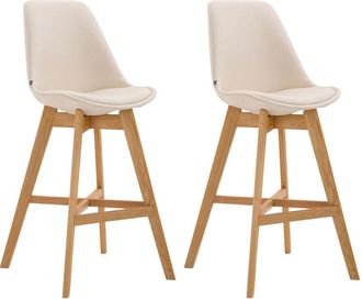 Clp Clp - Set De 2 Taburetes Cannes En Simil Cuero Crema Natural