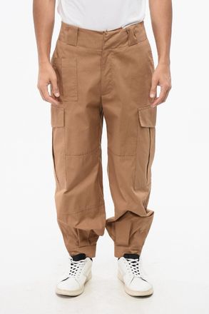 Alexander McQueen Pantaloni Cargo a Vita Bassa con Bottoni sulla Caviglia Alexander McQueen