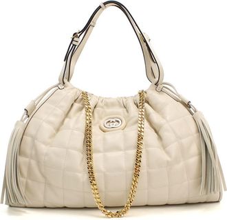 Gucci White Leather Tote Bag (Pre-Owned)