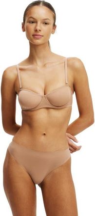 Cotton On Womens Sheer Strapless Balconette Bra in Maple Sugar at Nordstrom, Size 32C
