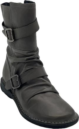 Miz Mooz Pasha Womens Gray Leather Round Toe Mid Calf Boots HAWK2339