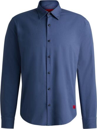 HUGO BOSS Slim-fit shirt in stretch-cotton canvas