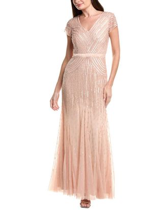 Adrianna Papell Beaded Mesh Dress