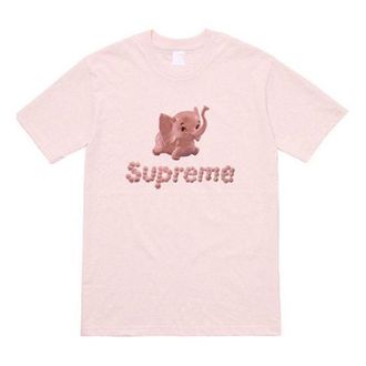 SUPREME SS17 Elephant Tee Pink Small Printing Short Sleeve Unisex SUP-SS17-321
