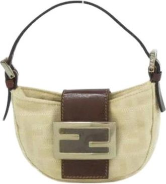Fendi Pre-owned Shoulder Bags, female, Beige, Size: ONE SIZE Pre-owned Vintage Shoulder Bag