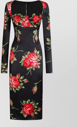 Dolce & Gabbana floral-print long-sleeve midi dress