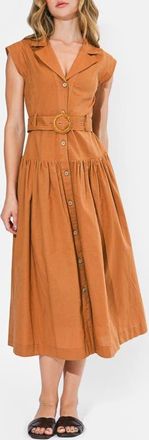 Adelyn Rae Kennedy Belted Midi Shirtdress in Rust at Nordstrom, Size X-Small
