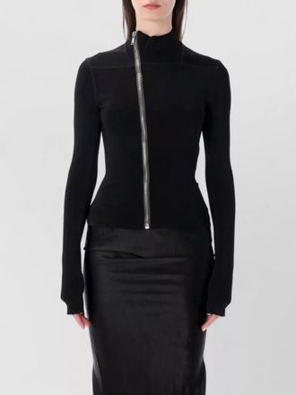 Rick Owens gary fitted high collar long sleeve jacket