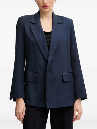 Pedro del Hierro notched-lapel blazer - women - Viscose/Polyester - S - Blue