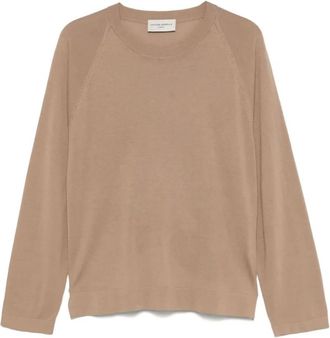 Officine G&eacute;n&eacute;rale Round-neck Knitwear, male, Beige, L, Beige Crewneck Jumper with Raglan Sleeves