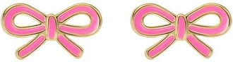 Ted Baker Bowie Tie Bow Enamel Stud Earrings in Metallic Gold at Nordstrom