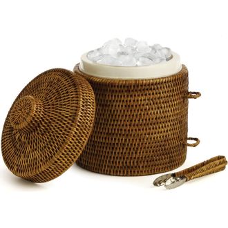 Napa Home & Garden Burma Rattan Ice Box & Tongs in Brown at Nordstrom