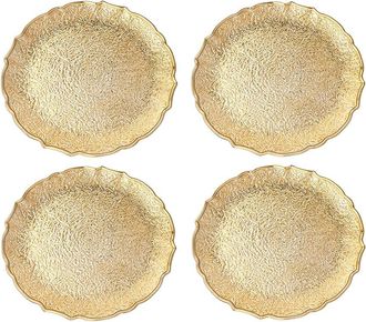 American Atelier Valentina Scallop Plated Set Of 4 Charger Plates