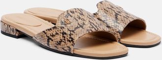 Jimmy Choo London Dina snake-effect leather slides